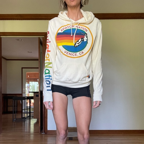 ONHOLDAviator Nation Venice Vtg White Hoodie XS - Picture 2 of 11